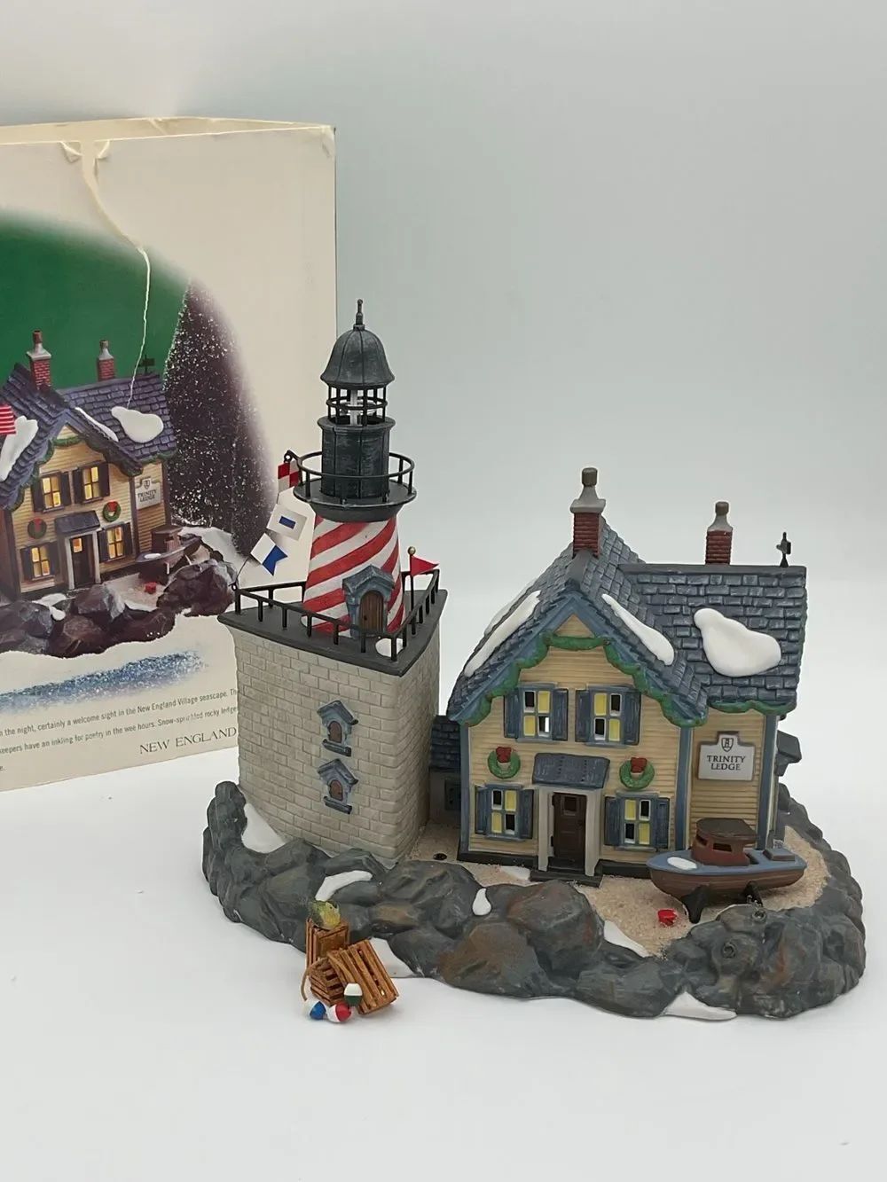 Department 56 Trinity Ledge Lighthouse - Missing Flag and A/C Adapter